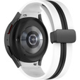 Pasek Silikonowy do Samsung Galaxy Watch 4/5/6/7/FE 40/42/43/44/45/46/47mm, Biały / Czarny