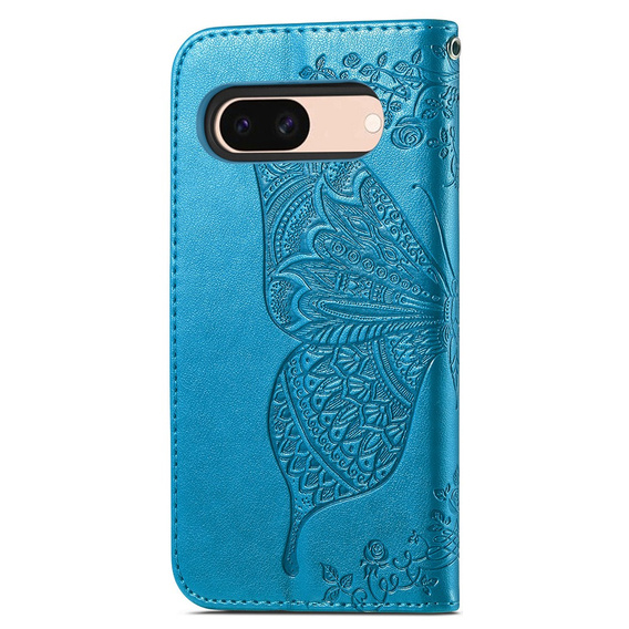 Etui z klapką do Google Pixel 8A, Butterfly, niebieskie