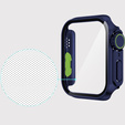 2w1 Etui + Szkło Hartowane do Apple Watch 7/8/9 45MM, Granatowe/Zielone