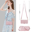 Etui z klapką do Samsung Galaxy A56 5G, Rhombus Crossbody Leather, różowe rose gold