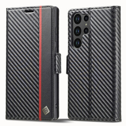 Etui z klapką do Samsung Galaxy S23 Ultra, Carbon LC.IMEEKE, czarne