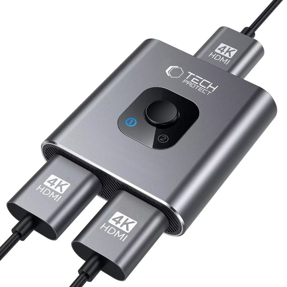 Tech-Protect HB07 Hub Adapter 2 w 1 HDMI 4K 60Hz, Szary