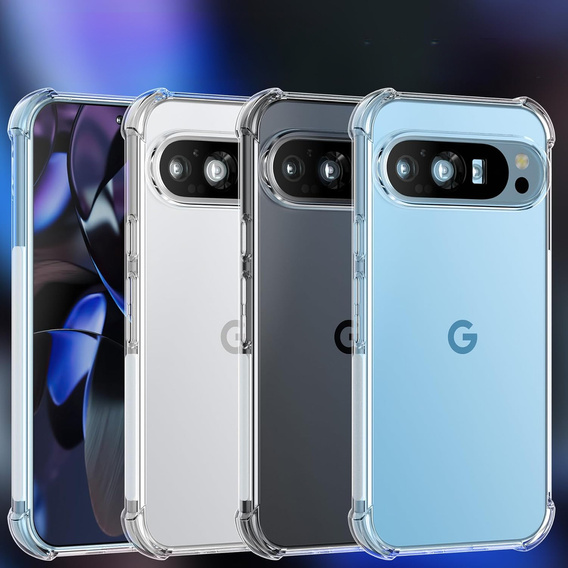 Etui do Google Pixel 9 / Pixel 9 Pro, Erbord Dropproof, przezroczyste + Szkło