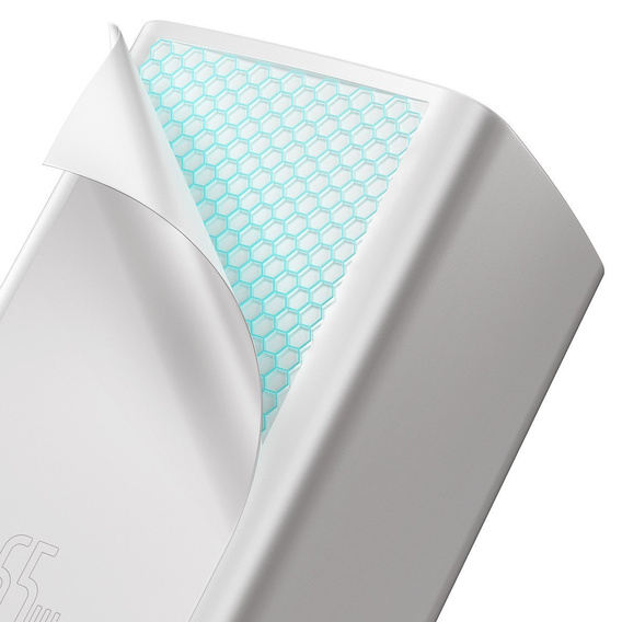 Ładowarka sieciowa Baseus GaN2 Lite, USB + USB-C, 65W - biała