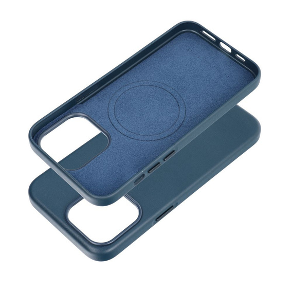 Etui Leather Mag Cover do iPhone 15 Pro Max, niebieskie