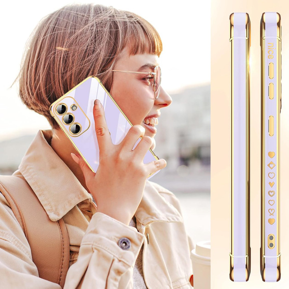 Etui do Samsung Galaxy S25 FE, Electro heart, fioletowe