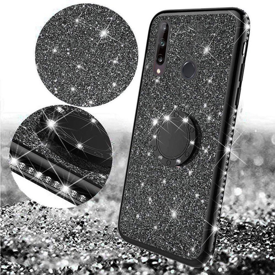 Etui do Huawei P40 Lite E, Case Bling brokatowe, Czarne