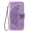 Etui z klapką do Oppo A6 Pro 5G, Butterfly, fioletowe