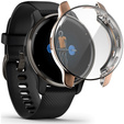 2w1 Etui z Osłoną Silikonową na ekran do Garmin Venu 2 Plus, Różowe złoto
