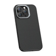 Etui BENKS Kevlar Armor PRO do iPhone 16 Pro, Carbon Fiber 600D D065, do MagSafe, aktywny przycisk – czarne