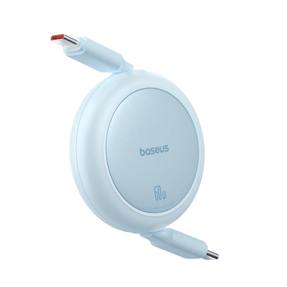 Baseus Free2Pull Mini – zwijany kabel USB‑C do USB‑C 60 W (1 m) - niebieski