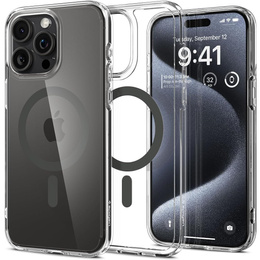 Etui Spigen z MagSafe do iPhone 15 Pro, Ultra Hybrid, Przezroczyste / Szare