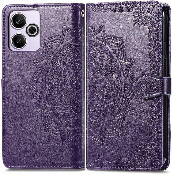 Etui z klapką do Xiaomi Redmi 13, Mandala, fioletowe