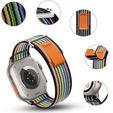 Pasek Nylonowy do Apple Watch 1/2/3/4/5/6/7/8/9/10/11/SE Ultra 1/2/3 42/44/45/46/49mm, Tęczowy