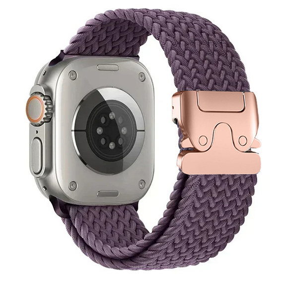 Pleciony Pasek Nylonowy z Klamrą do Apple Watch 1/2/3/4/5/6/7/8/9/10/11/SE 38/40/41/42mm – Fioletowy