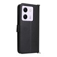 Etui z klapką do Xiaomi Poco M7 Pro 5G, Crossbody Leather Wallet, czarne