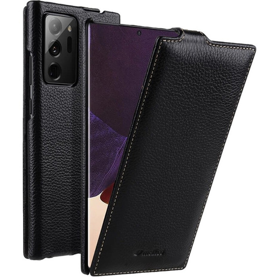 Etui MELKCO z klapką do Samsung Galaxy Note 20 Ultra, skórzane, flip, czarne