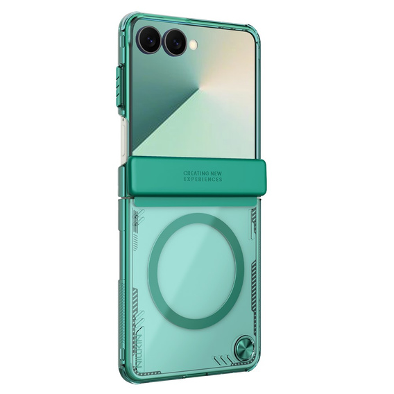 Etui do Samsung Galaxy Z Flip7 5G, pancerne Nillkin, Icelade Prop, do Magsafe, zielone