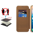Etui z klapką do iPhone 17 Pro Max, RFID Wallet MagSafe z ochroną aparatu, brązowe