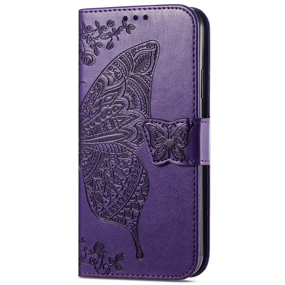 Etui z klapką do Infinix Hot 40i, Butterfly, fioletowe