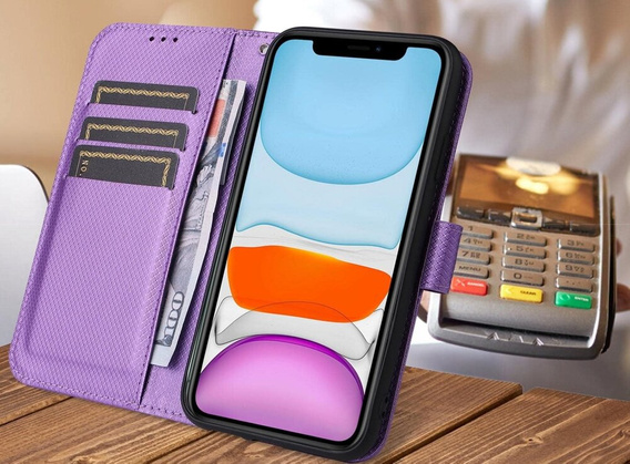 Etui z klapką do Oppo Reno 12 Pro, Wallet Smart Magnet, fioletowe