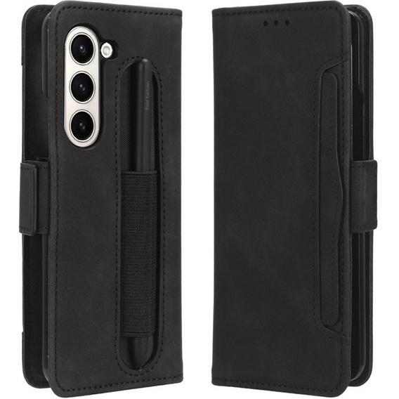 Etui z klapką do Samsung Galaxy Z Fold 5 5G, Card Slot, czarne