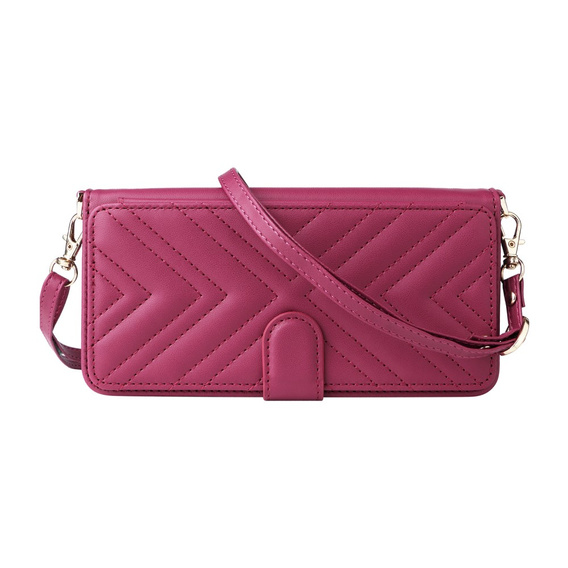 Etui z klapką do Xiaomi Poco F7 Ultra, Crossbody Leather Wallet, bordowe