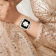Bransoleta + Etui z Diamentami do Apple Watch 7/8/9 41mm, Różowe złoto
