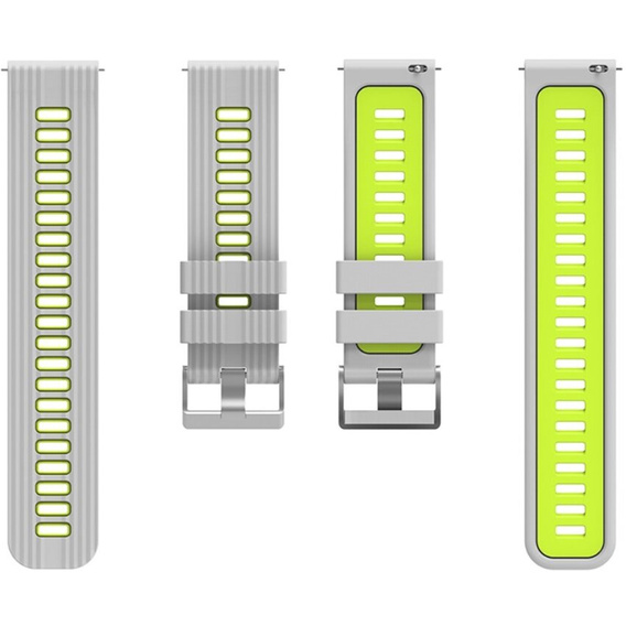 Pasek Silikonowy Uniwersalny 22mm, Szary / Zielony