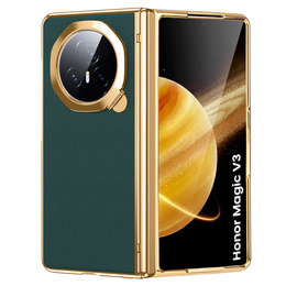 Etui do Honor Magic V3 5G, Frame Kickstand Leather, zielone