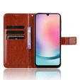 Etui z klapką do Samsung Galaxy A25 5G, Crazy Horse Wallet, brązowe