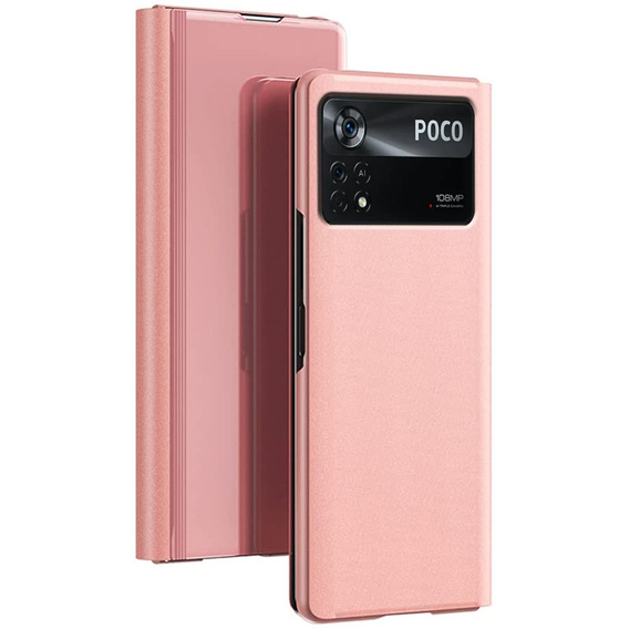 Etui do Xiaomi Poco X4 Pro 5G, Clear View, różowe rose gold