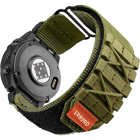 Pasek Nylonowy ERBORD Runner Quickfit do Garmin Fenix 5/6/6 PRO/7 Forerunner 965/955/945, Zielony