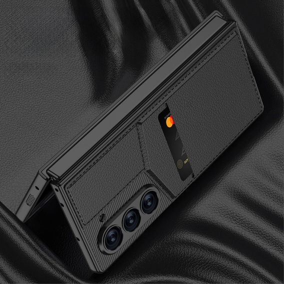 Etui do Samsung Galaxy Z Fold6 5G, GKK Card Holder Kickstand, czarne