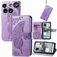 Etui z klapką do Nothing Phone 3 5G, Butterfly, fioletowe