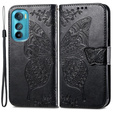 Etui z klapką do Motorola Edge 30, Butterfly, czarne