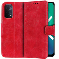 Skórzane Etui Wallet do Oppo A54 5G/A74 5G/A93 5G, Red