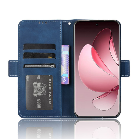 Etui z klapką do Oppo Reno 13 Pro, Card Slot, granatowe