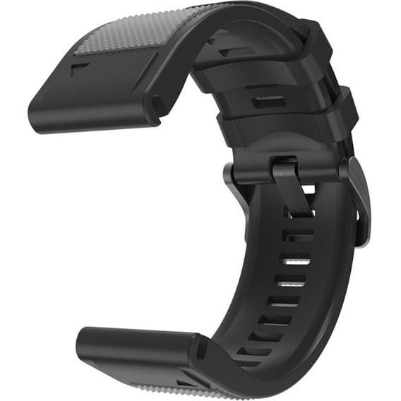 Pasek Silikonowy do Garmin Fenix 5X/6X/7X, Szary / Czarny