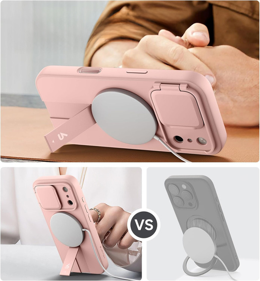 Etui do iPhone 17 Pro Max, Suritch Shockproof, do MagSafe – różowe