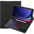 Etui z podświetlaną klawiaturą bluetooth touchpad do Samsung Galaxy Tab S10 Lite / S10 FE / S9 FE, Czarne