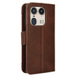 Etui z klapką do Motorola Edge 50 Ultra, Card Slot, brązowe