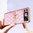 Etui do Samsung Galaxy Z Flip 4 5G, Rhombus Grid, różowe