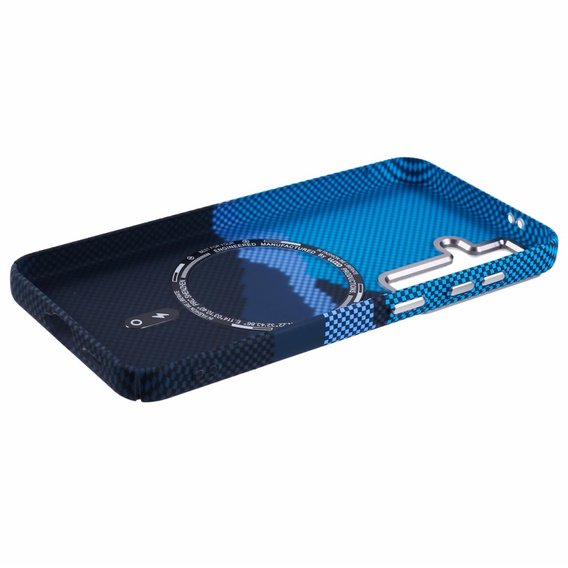 Etui do Samsung S25+ Plus, Carbon Fiber MagSafe, niebieskie / granatowe