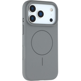 Etui silikonowe do iPhone 17 Pro Max - kompatybilne z MagSafe, antywstrząsowe, szare