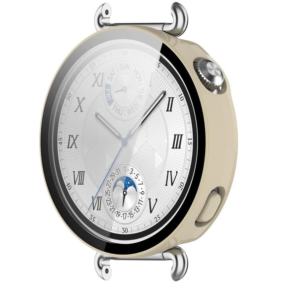 2w1 Etui + Szkło Hartowane do Huawei Watch GT 6 41mm, Beżowe