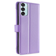 Etui z klapką do Samsung Galaxy M15 5G, Wallet Zipper Pocket, fioletowe
