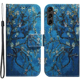 Etui z klapką do Samsung Galaxy A14 4G/5G, Wallet, Sakura niebieskie