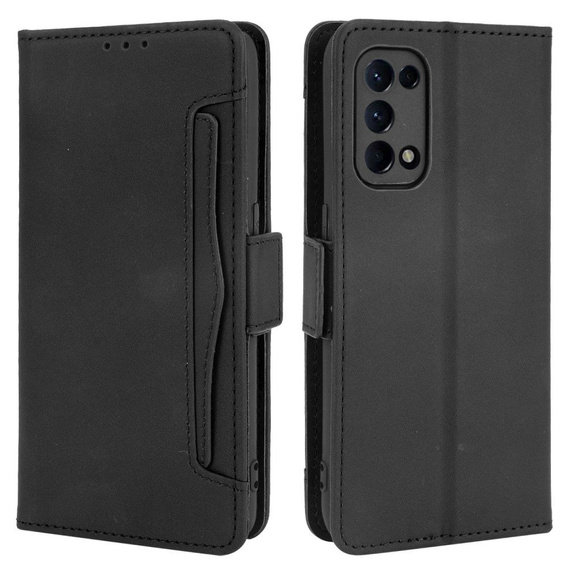 Etui z klapką do Oppo Reno 5 5G, Card Slot, czarne