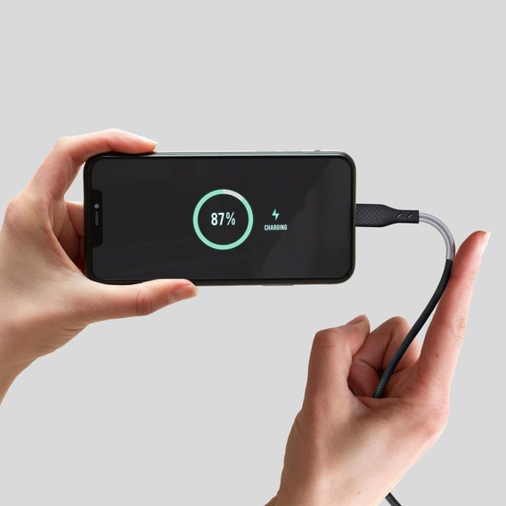 Karbonowy Kabel USB Lightning 12W do Apple CarPlay, 100cm